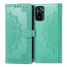 Coque Portefeuille Motif Fantaisie Livre Cuir Etui Clapet pour Xiaomi Poco M5S Vert