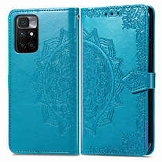 Coque Portefeuille Motif Fantaisie Livre Cuir Etui Clapet pour Xiaomi Redmi 10 (2022) Bleu