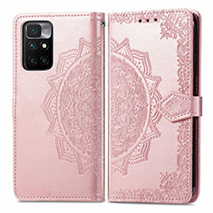 Coque Portefeuille Motif Fantaisie Livre Cuir Etui Clapet pour Xiaomi Redmi 10 (2022) Or Rose