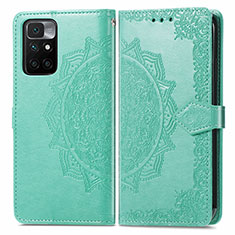 Coque Portefeuille Motif Fantaisie Livre Cuir Etui Clapet pour Xiaomi Redmi 10 (2022) Vert