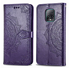 Coque Portefeuille Motif Fantaisie Livre Cuir Etui Clapet pour Xiaomi Redmi 10X Pro 5G Violet