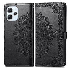 Coque Portefeuille Motif Fantaisie Livre Cuir Etui Clapet pour Xiaomi Redmi 12 4G Noir