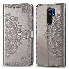 Coque Portefeuille Motif Fantaisie Livre Cuir Etui Clapet pour Xiaomi Redmi 9 Gris