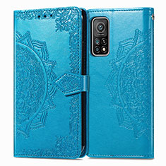 Coque Portefeuille Motif Fantaisie Livre Cuir Etui Clapet pour Xiaomi Redmi K30S 5G Bleu