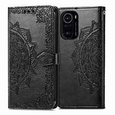 Coque Portefeuille Motif Fantaisie Livre Cuir Etui Clapet pour Xiaomi Redmi K40 Pro 5G Noir