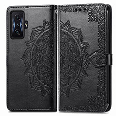 Coque Portefeuille Motif Fantaisie Livre Cuir Etui Clapet pour Xiaomi Redmi K50 Gaming 5G Noir