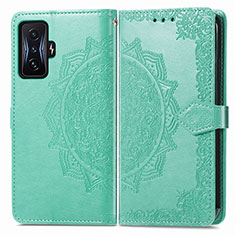 Coque Portefeuille Motif Fantaisie Livre Cuir Etui Clapet pour Xiaomi Redmi K50 Gaming 5G Vert