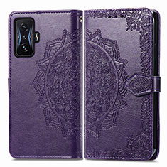 Coque Portefeuille Motif Fantaisie Livre Cuir Etui Clapet pour Xiaomi Redmi K50 Gaming AMG F1 5G Violet