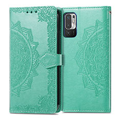 Coque Portefeuille Motif Fantaisie Livre Cuir Etui Clapet pour Xiaomi Redmi Note 10 JE 5G Vert