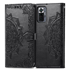 Coque Portefeuille Motif Fantaisie Livre Cuir Etui Clapet pour Xiaomi Redmi Note 10 Pro Max Noir