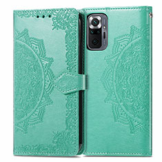 Coque Portefeuille Motif Fantaisie Livre Cuir Etui Clapet pour Xiaomi Redmi Note 10 Pro Max Vert