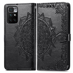 Coque Portefeuille Motif Fantaisie Livre Cuir Etui Clapet pour Xiaomi Redmi Note 11 4G (2021) Noir