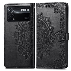 Coque Portefeuille Motif Fantaisie Livre Cuir Etui Clapet pour Xiaomi Redmi Note 11E Pro 5G Noir