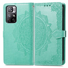 Coque Portefeuille Motif Fantaisie Livre Cuir Etui Clapet pour Xiaomi Redmi Note 11T 5G Vert