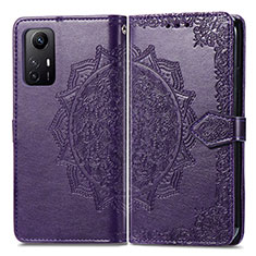 Coque Portefeuille Motif Fantaisie Livre Cuir Etui Clapet pour Xiaomi Redmi Note 12S Violet