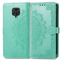 Coque Portefeuille Motif Fantaisie Livre Cuir Etui Clapet pour Xiaomi Redmi Note 9 Pro Max Vert