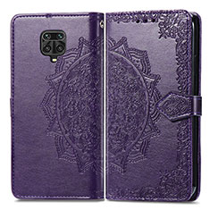 Coque Portefeuille Motif Fantaisie Livre Cuir Etui Clapet pour Xiaomi Redmi Note 9 Pro Max Violet