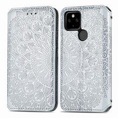 Coque Portefeuille Motif Fantaisie Livre Cuir Etui Clapet S01D pour Google Pixel 5a 5G Argent