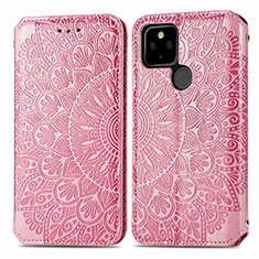 Coque Portefeuille Motif Fantaisie Livre Cuir Etui Clapet S01D pour Google Pixel 5a 5G Or Rose