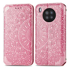 Coque Portefeuille Motif Fantaisie Livre Cuir Etui Clapet S01D pour Huawei Honor 50 Lite Or Rose