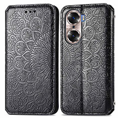 Coque Portefeuille Motif Fantaisie Livre Cuir Etui Clapet S01D pour Huawei Honor 60 5G Noir