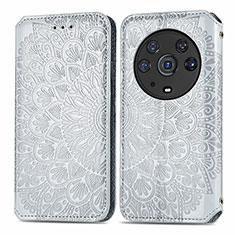 Coque Portefeuille Motif Fantaisie Livre Cuir Etui Clapet S01D pour Huawei Honor Magic3 Pro 5G Argent