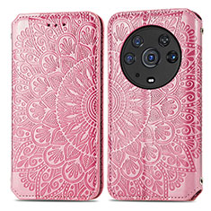 Coque Portefeuille Motif Fantaisie Livre Cuir Etui Clapet S01D pour Huawei Honor Magic3 Pro 5G Or Rose