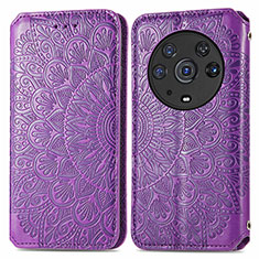 Coque Portefeuille Motif Fantaisie Livre Cuir Etui Clapet S01D pour Huawei Honor Magic3 Pro 5G Violet