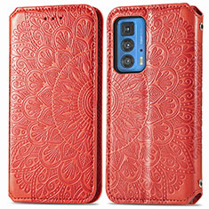 Coque Portefeuille Motif Fantaisie Livre Cuir Etui Clapet S01D pour Motorola Moto Edge 20 Pro 5G Rouge