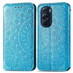 Coque Portefeuille Motif Fantaisie Livre Cuir Etui Clapet S01D pour Motorola Moto Edge 30 Pro 5G Bleu