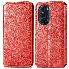 Coque Portefeuille Motif Fantaisie Livre Cuir Etui Clapet S01D pour Motorola Moto Edge X30 5G Rouge