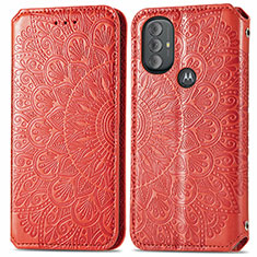 Coque Portefeuille Motif Fantaisie Livre Cuir Etui Clapet S01D pour Motorola Moto G Play Gen 2 Rouge