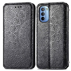 Coque Portefeuille Motif Fantaisie Livre Cuir Etui Clapet S01D pour Motorola Moto G31 Noir