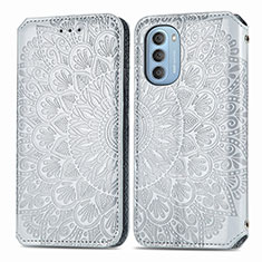 Coque Portefeuille Motif Fantaisie Livre Cuir Etui Clapet S01D pour Motorola Moto G51 5G Argent