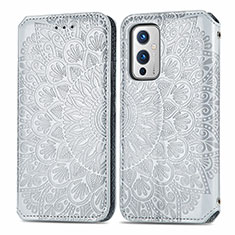 Coque Portefeuille Motif Fantaisie Livre Cuir Etui Clapet S01D pour OnePlus 9 5G Argent