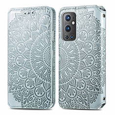 Coque Portefeuille Motif Fantaisie Livre Cuir Etui Clapet S01D pour OnePlus 9 Pro 5G Argent