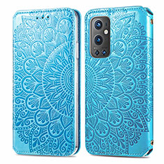 Coque Portefeuille Motif Fantaisie Livre Cuir Etui Clapet S01D pour OnePlus 9 Pro 5G Bleu