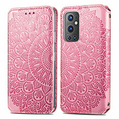 Coque Portefeuille Motif Fantaisie Livre Cuir Etui Clapet S01D pour OnePlus 9 Pro 5G Or Rose