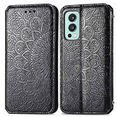 Coque Portefeuille Motif Fantaisie Livre Cuir Etui Clapet S01D pour OnePlus Nord 2 5G Noir