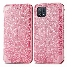 Coque Portefeuille Motif Fantaisie Livre Cuir Etui Clapet S01D pour Oppo A16K Or Rose