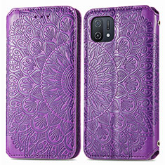 Coque Portefeuille Motif Fantaisie Livre Cuir Etui Clapet S01D pour Oppo A16K Violet