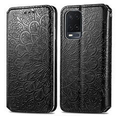 Coque Portefeuille Motif Fantaisie Livre Cuir Etui Clapet S01D pour Oppo A54 4G Noir