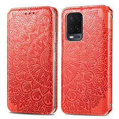 Coque Portefeuille Motif Fantaisie Livre Cuir Etui Clapet S01D pour Oppo A54 4G Rouge