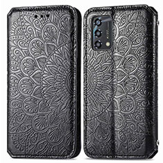 Coque Portefeuille Motif Fantaisie Livre Cuir Etui Clapet S01D pour Oppo A74 4G Noir