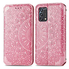 Coque Portefeuille Motif Fantaisie Livre Cuir Etui Clapet S01D pour Oppo A74 4G Or Rose