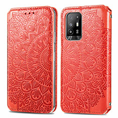 Coque Portefeuille Motif Fantaisie Livre Cuir Etui Clapet S01D pour Oppo A94 5G Rouge