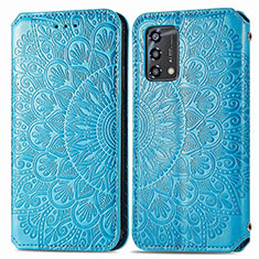 Coque Portefeuille Motif Fantaisie Livre Cuir Etui Clapet S01D pour Oppo A95 4G Bleu