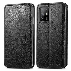 Coque Portefeuille Motif Fantaisie Livre Cuir Etui Clapet S01D pour Oppo A95 5G Noir