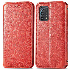 Coque Portefeuille Motif Fantaisie Livre Cuir Etui Clapet S01D pour Oppo F19 Rouge