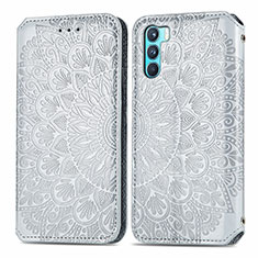 Coque Portefeuille Motif Fantaisie Livre Cuir Etui Clapet S01D pour Oppo K9 Pro 5G Argent